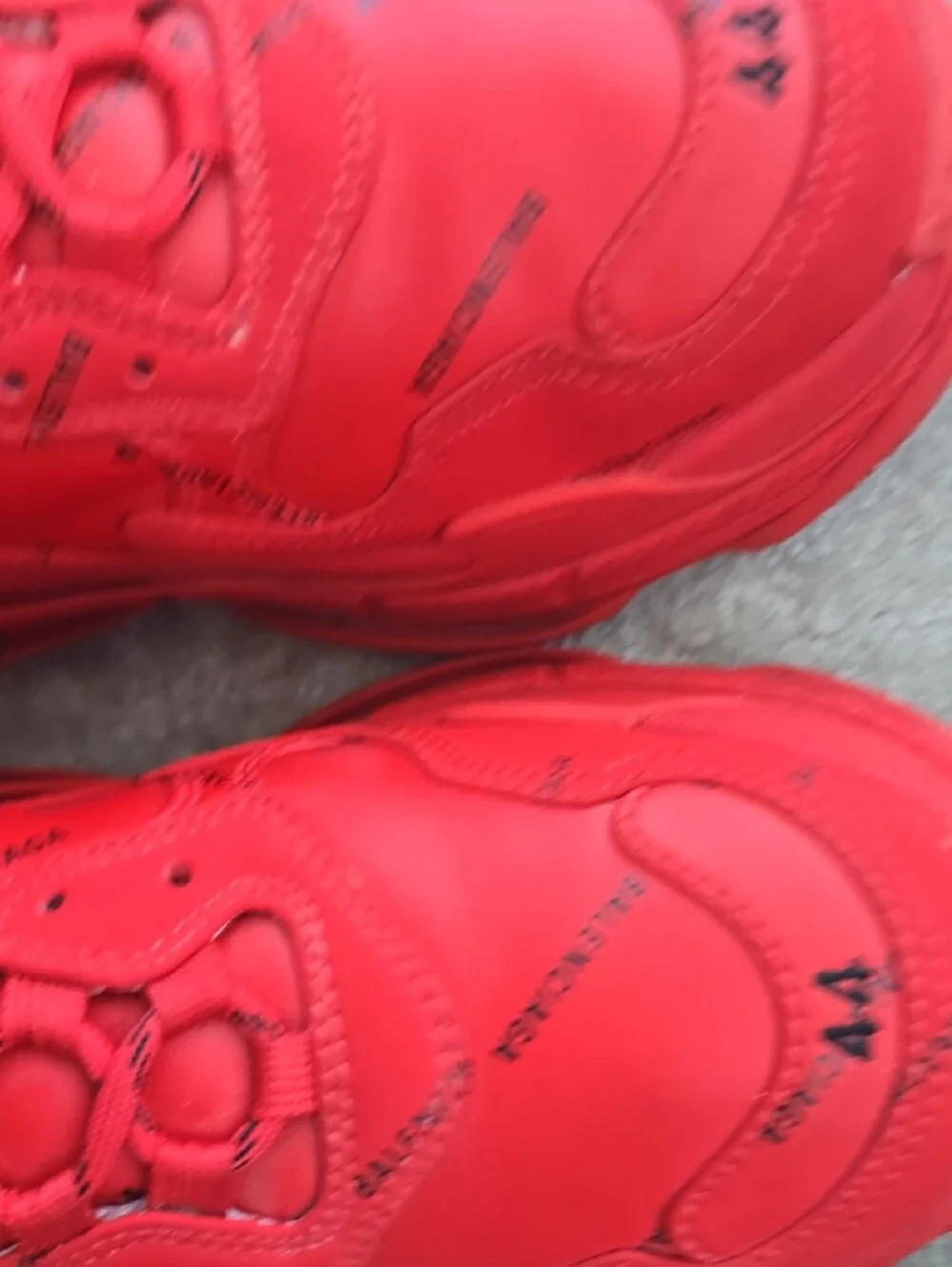 Balenciaga Triple S Chunky Sneakers in Bright Red
